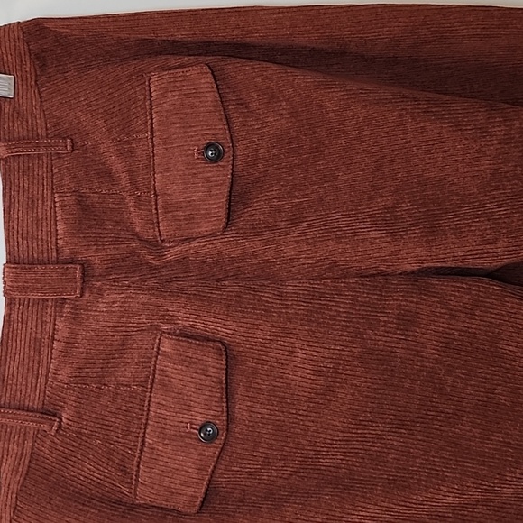 Madewell High Waist Tapered Corduroy Pants      Rust Red Trousers Size 4 - Picture 14 of 16